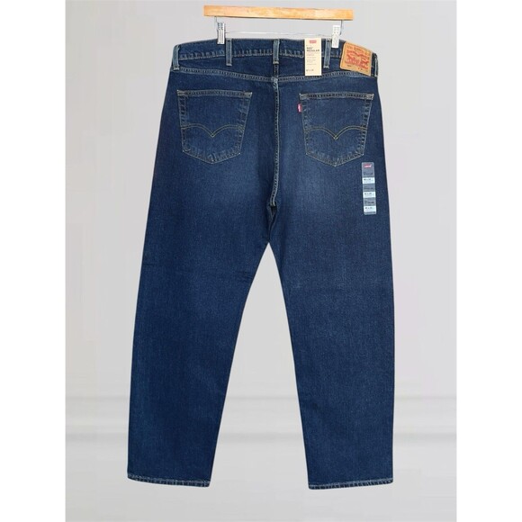 Levi’s 505 Regular Fit Men’s W40 L32 Straight Leg Stretch Blue Denim Jeans - Picture 3 of 7